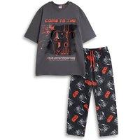 Star Wars Men's Short Sleeve Long Leg Pyjama Set | Black | Official | Size: Medium