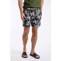 Weird Fish Men's Orcha Printed Swim Shorts in Black | Size: 40