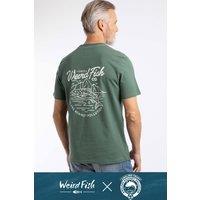 Weird Fish Men's Angling Angling Trust Graphic T-Shirt in Bottle Green | Size: Small