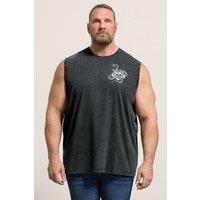 BadRhino Men's Acid Wash Graphic Vest in Black | Size: 3XL