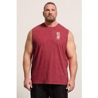 BadRhino Men's Acid Wash Graphic Vest in Red | Size: 7-8XL
