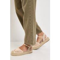 Oasis Women's Sidnie Crochet Detail Woven Espadrille Sandals in Natural | Size: 7