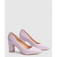 Wallis Women's Elaina Faux Leather Block Heel Court Shoes in Pink | Size: 7