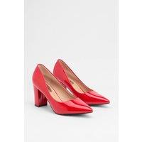 Wallis Women's Elaina Faux Leather Block Heel Court Shoes in Red | Size: 6