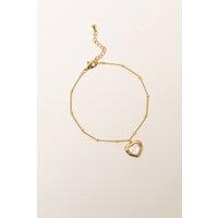 Inicio Women's Gold Plated Mother of Pearl Heart Bracelet - Gift Pouch