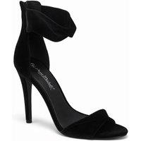 Anne Michelle Women's Velvet Twist Strap Stiletto Heel in Black | Size: 7