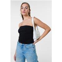 Pink Vanilla Women's Black Bandeau Bow Back Top | Size: Medium