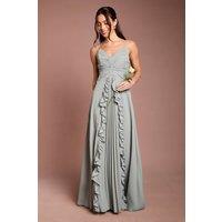 Coast Women's Pleat Detail V Neck Bridesmaid Maxi Dress in Sage | Size: 16