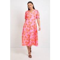 Wallis Women's Summer Floral Tea Dress in Pink | Size: 14