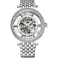 STHRLING Original Women's Delphi 3944 Automatic Skeleton Wrist Watch 38mm Case Stainless steel link bracelet in Silver