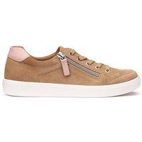 Hotter Women's Wide Fit 'Chase II' Trainers in Camel | Size: 5.5