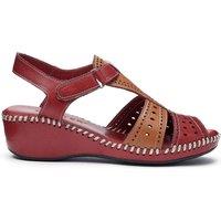 Hotter Women's 'Valletta' Wedge Sandals in Red | Size: 6