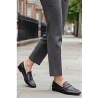 Down To Earth Women's Classic Slip-On Loafers with Cushioned Comfort Sole in Black | Size: 4