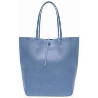 Kitise Women's Large Genuine Italian Soft Leather Tie Closure Tote Bag in Blue