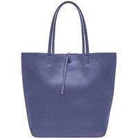 Kitise Women's Large Genuine Italian Soft Leather Tie Closure Tote Bag in Navy