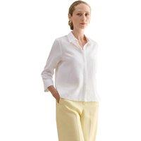 Hobbs London Women's Nita 3/4 Sleeve Button Up Linen Shirt in Natural White | Size: 20