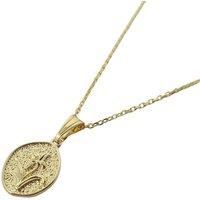 Harfi Women's Lily May Birth Flower Hammered Charm Necklace in Gold | Size: 18 inches