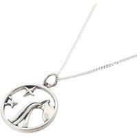 Harfi Women's Aquarius Zodiac Horoscope Charm Silver Necklace | Size: 18 inches