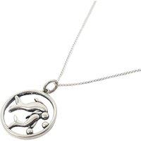 Harfi Women's Pisces Zodiac Horoscope Charm Sterling Silver Necklace | Size: 18 inches