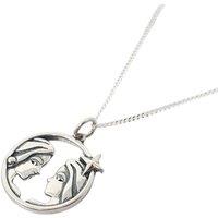 Harfi Women's Gemini Zodiac Horoscope Charm Sterling Silver Necklace | Size: 18 inches