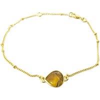 Harfi Women's 18ct Gold Vermeil Plated Adjustable Citrine November Birthstone Bracelet | Size: 7.5 inches