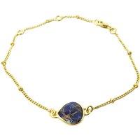 Harfi Women's 18ct Gold Vermeil Plated Adjustable Sapphire Bracelet | Size: 7.5 inches