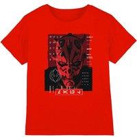 Star Wars Maul Shadow Lord Welcome To The Dark Side Kids T-Shirt, Red | Size: 7-8 Years