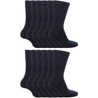 Sock Snob Boy's 12 Pair Plain School Soft Breathable Cotton Rich Socks in Blue | Size: 7-10 Years