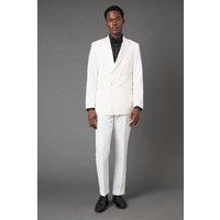 Burton Men's White Slim Fit Tuxedo Trousers | Size: 36S