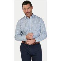 Raging Bull Men's Long Sleeve Floral Print Cotton Poplin Shirt in Light Blue | Size: Medium