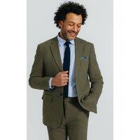 Dobell Men's Green Linen Twill Suit Jacket | Size: 48R