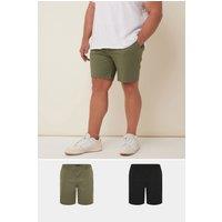 BadRhino Men's 2 Pack Stretch Chino Shorts in Light Khaki | Size: 48R