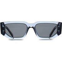 Prada Men's Rectangle Transparent Ocean Dark Grey PR09ZS in Blue
