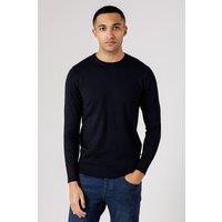 French Connection Men's Crew Neck Long Sleeve Knitted Jumper in Navy | Size: Small
