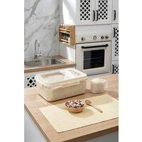 Living and Home 5/10KG Airtight Food Storage Container Rice Cereal Grain Organiser Box w/ Lid, Measuring Cup in Cream | Size: Medium