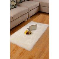 Living and Home 60Cm x 90Cm Dwayne Handmade White Rug | Size: 60 cm x 90 cm
