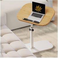 Living and Home Height Adjustable C-Shape Overbed Table in White