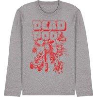 Marvel Deadpool Corps Red Attack Long Sleeve T-Shirt, Athletic Heather in Light Grey | Size: 2XL