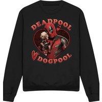 Marvel Deadpool Wolverine Wade Loves Dogpool Sweatshirt, Black | Size: Large