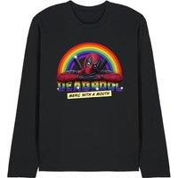 Marvel Deadpool Rainbow Merc With A Mouth Long Sleeve T-Shirt, Black | Size: Large