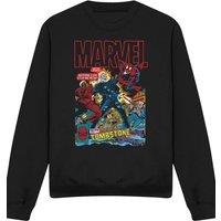 Marvel Spiderman Retro Tombstone Hammerhead Cover Sweatshirt, Black | Size: Small
