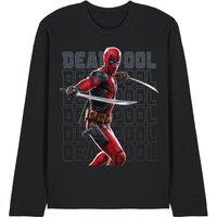 Marvel Deadpool Wolverine Wade Katanas Long Sleeve T-Shirt, Black | Size: Medium