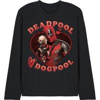 Marvel Deadpool Wolverine Wade Loves Dogpool Long Sleeve T-Shirt, Black | Size: Small