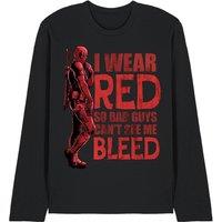 Marvel Deadpool Wolverine Wear Red Can'T See Me Bleed Long Sleeve Tee, Black | Size: Large
