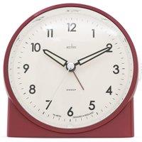 Acctim Arlo Non-Ticking Sweep Luminous Tipped Hands Analogue Backlight Alarm Clock in Dark Red
