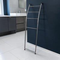 Showerdrape Apex Chrome Bathroom Freestanding Towel Rail Storage Ladder in Silver