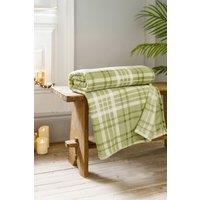 Deyongs Snuggle Check Throw Blanket 140x180cm - Super Soft Coral Fleece - Printed Plaid Design | 1846 in Green | Size: 140 cm x 180 cm