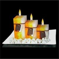 BARGAINS-GALORE 3 Scented Aromatic Wax Candles Fragrance Jasmin & Sweet Orange Set
