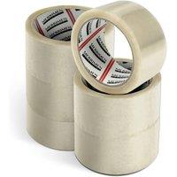 Merrimen 6 Pack Strong Heavy Duty Roll Pack Packaging Tape, 48MM x 66M in Clear
