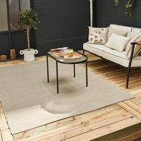 THE RUGS Reversible Weatherproof Outdoor Garden Patio Rug Solid Urban 1000 in Beige | Size: 90 cm x 150 cm